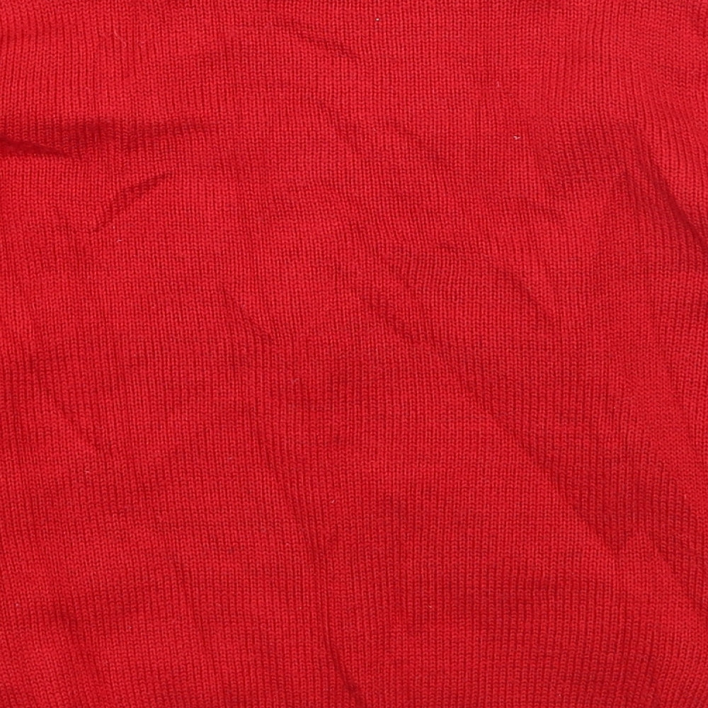Primark Girls Red   Pullover Jumper Size 5-6 Years  - Christmas