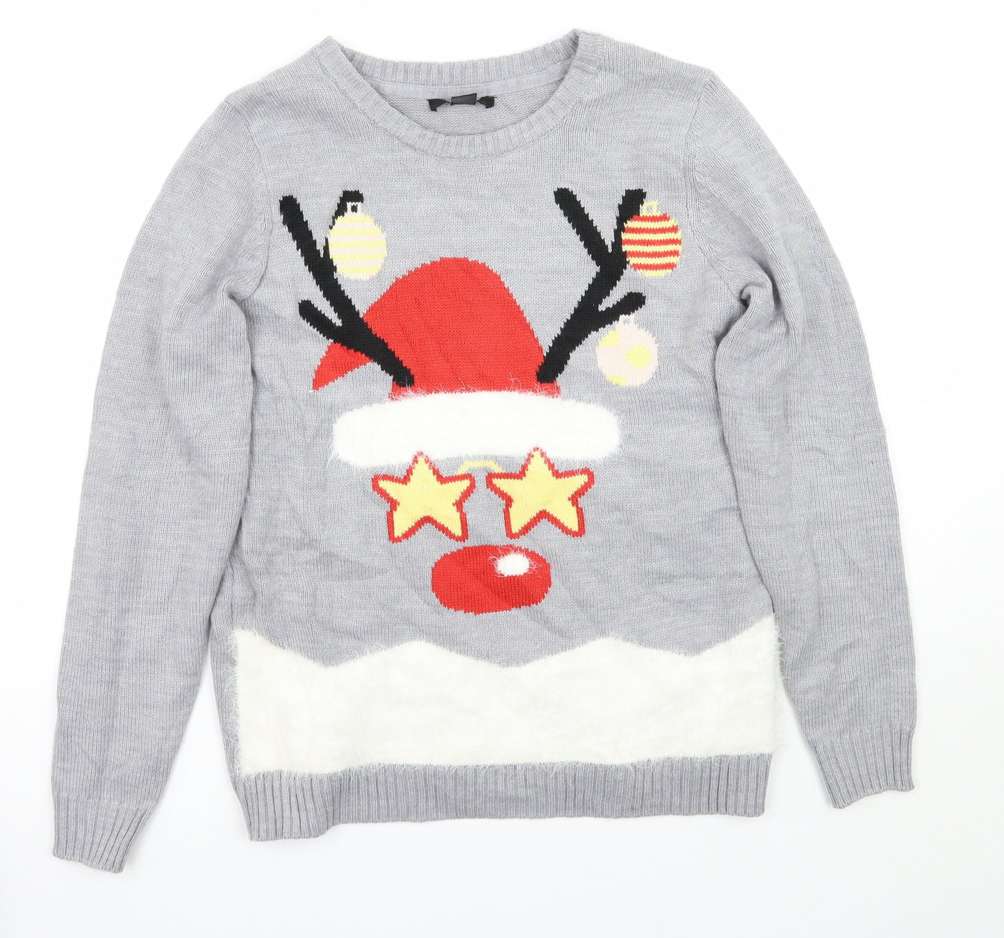 ESMARA Womens Grey   Pullover Jumper Size 10  - Christmas