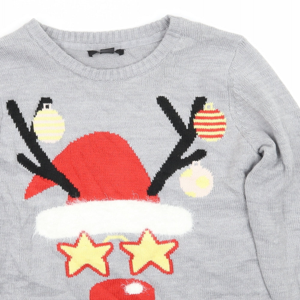 ESMARA Womens Grey   Pullover Jumper Size 10  - Christmas
