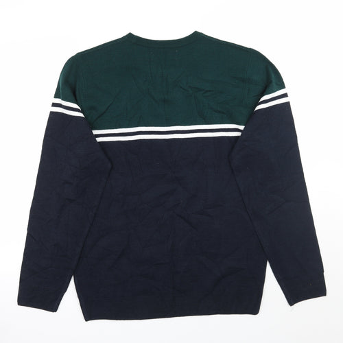Primark Mens Blue Striped  Pullover Jumper Size L