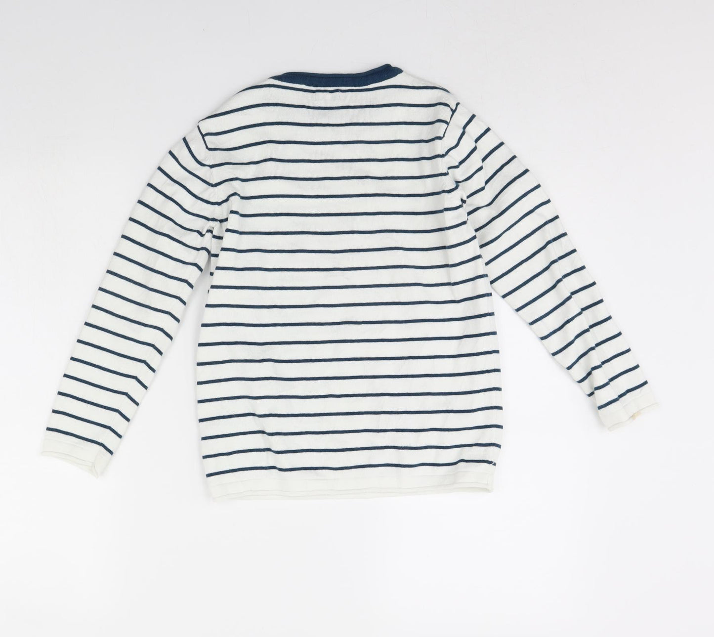 NEXT Boys White Striped  Pullover Jumper Size 8 Years