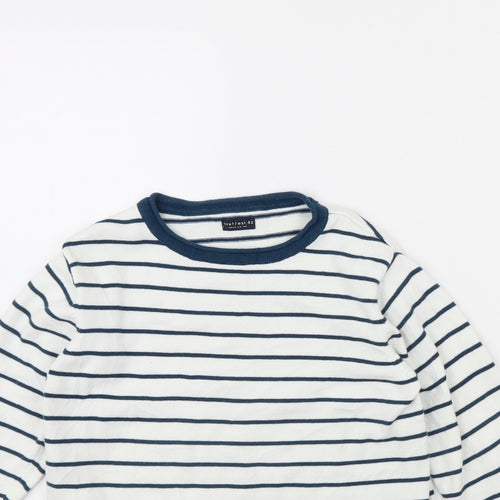 NEXT Boys White Striped  Pullover Jumper Size 8 Years