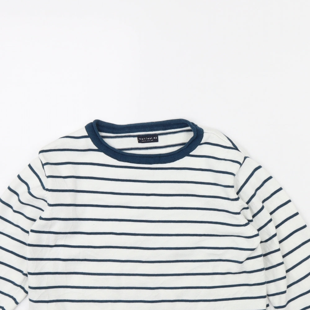 NEXT Boys White Striped  Pullover Jumper Size 8 Years