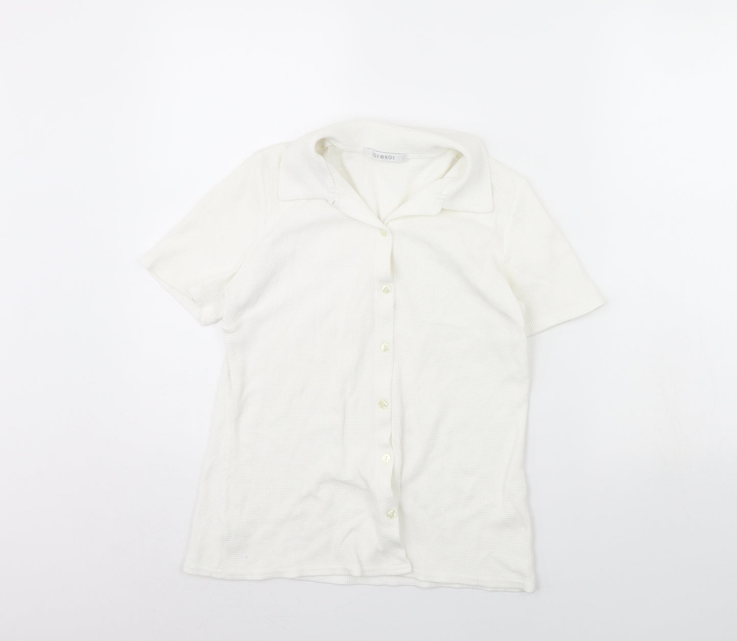 George Womens White   Basic Button-Up Size 10