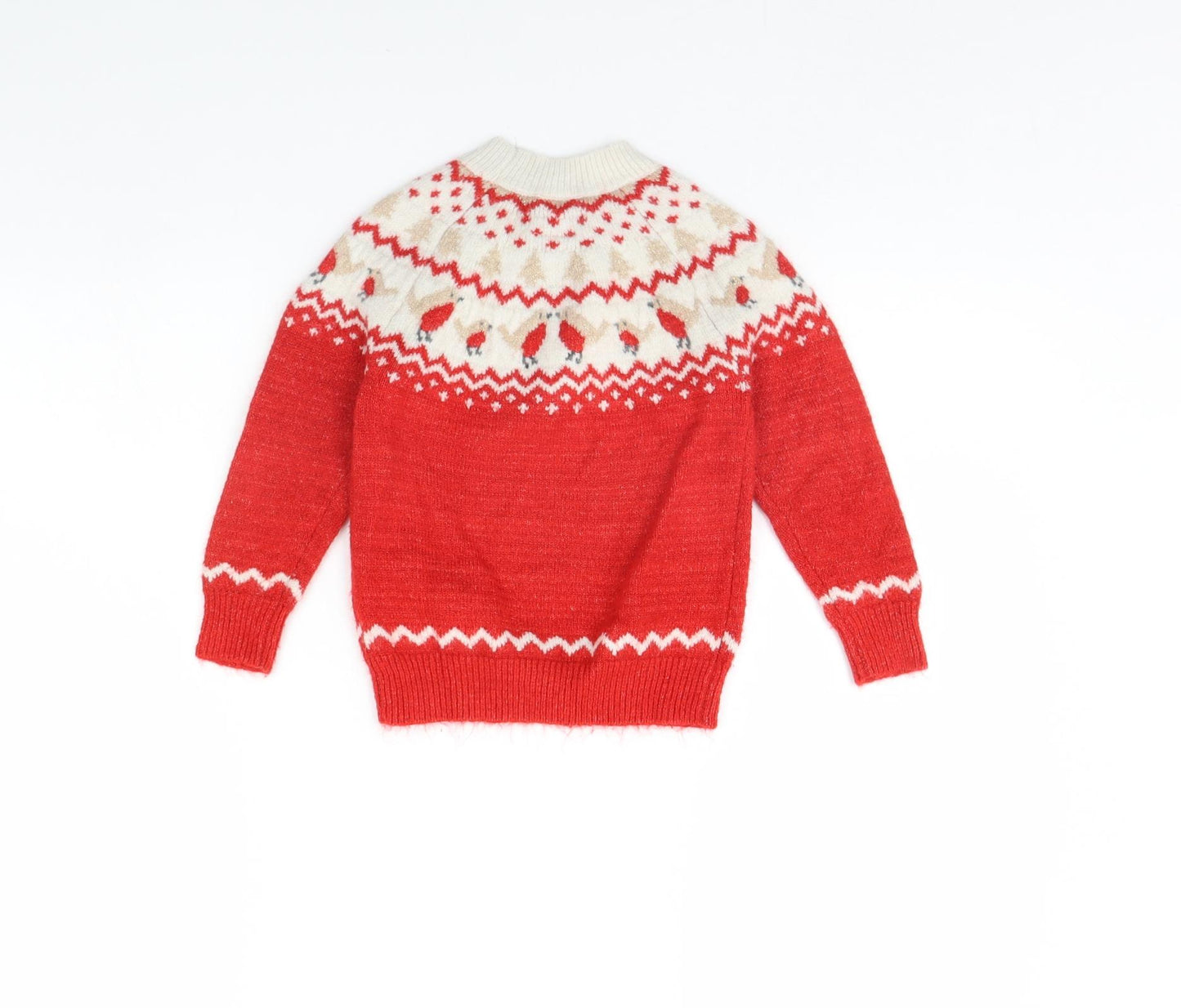 George Boys Red   Pullover Jumper Size 4 Years  - Christmas jumper