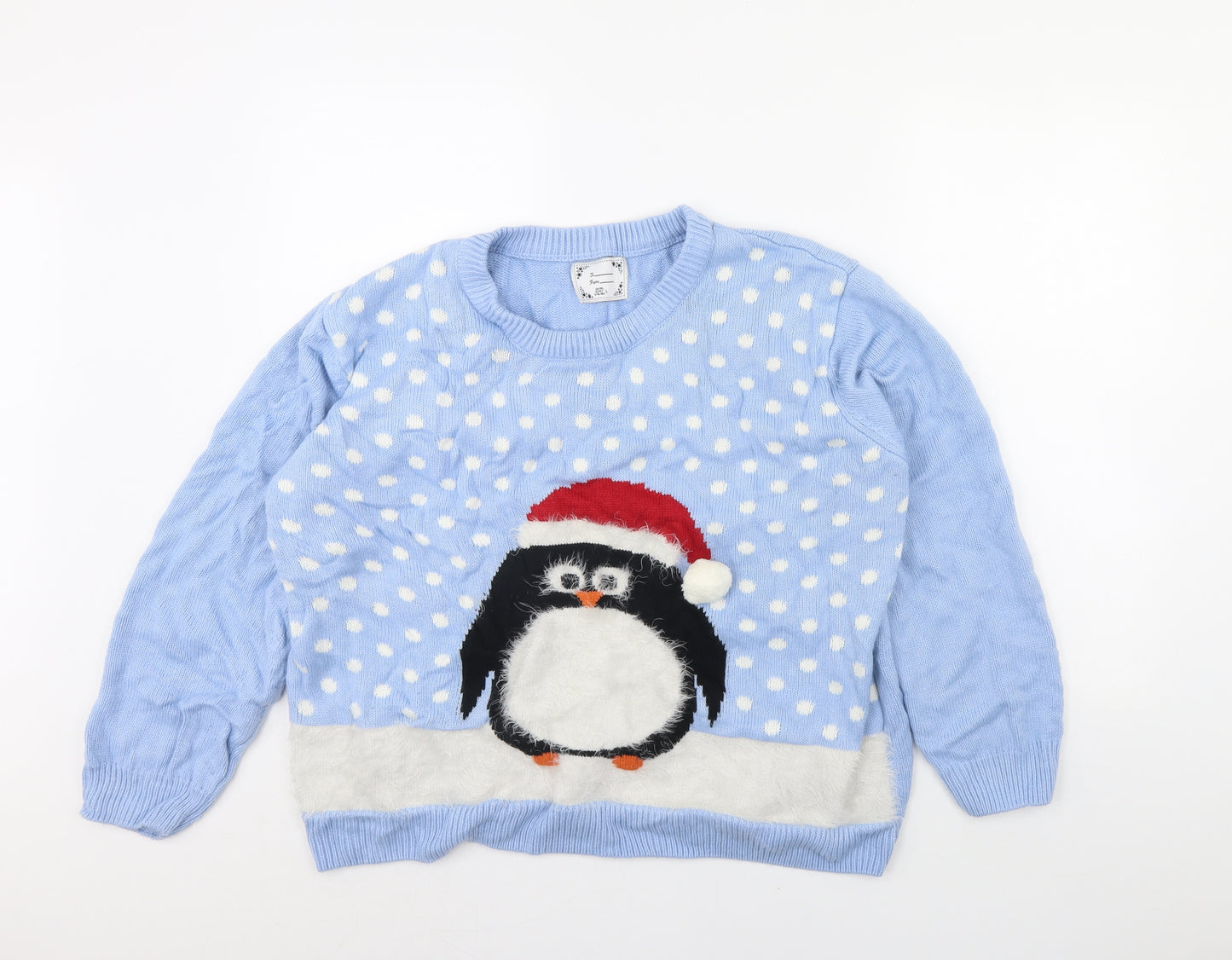 Preworn Womens Blue   Pullover Jumper Size L  - Christmas jumper