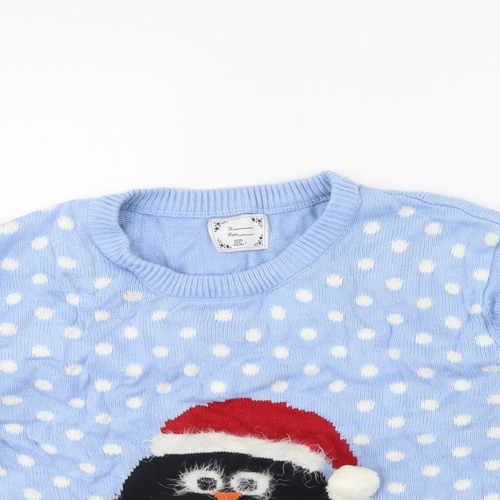 Preworn Womens Blue   Pullover Jumper Size L  - Christmas jumper