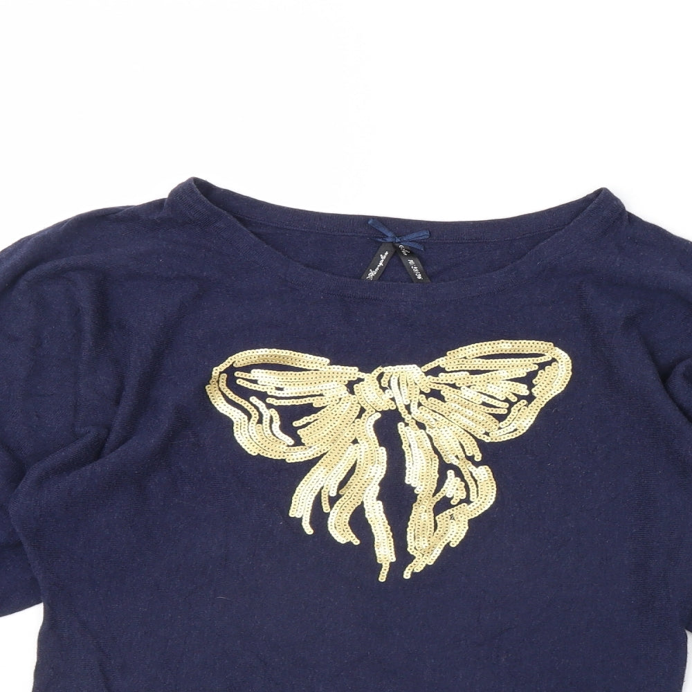 Preworn Womens Blue   Pullover Jumper Size 10  - buttefly
