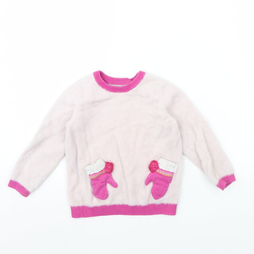 m&s Girls Pink   Pullover Jumper Size 2 Years