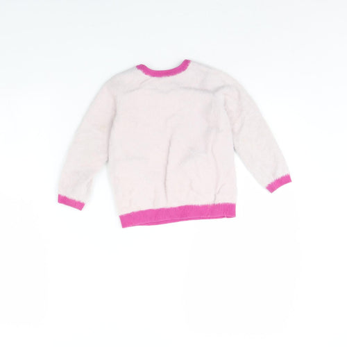 m&s Girls Pink   Pullover Jumper Size 2 Years