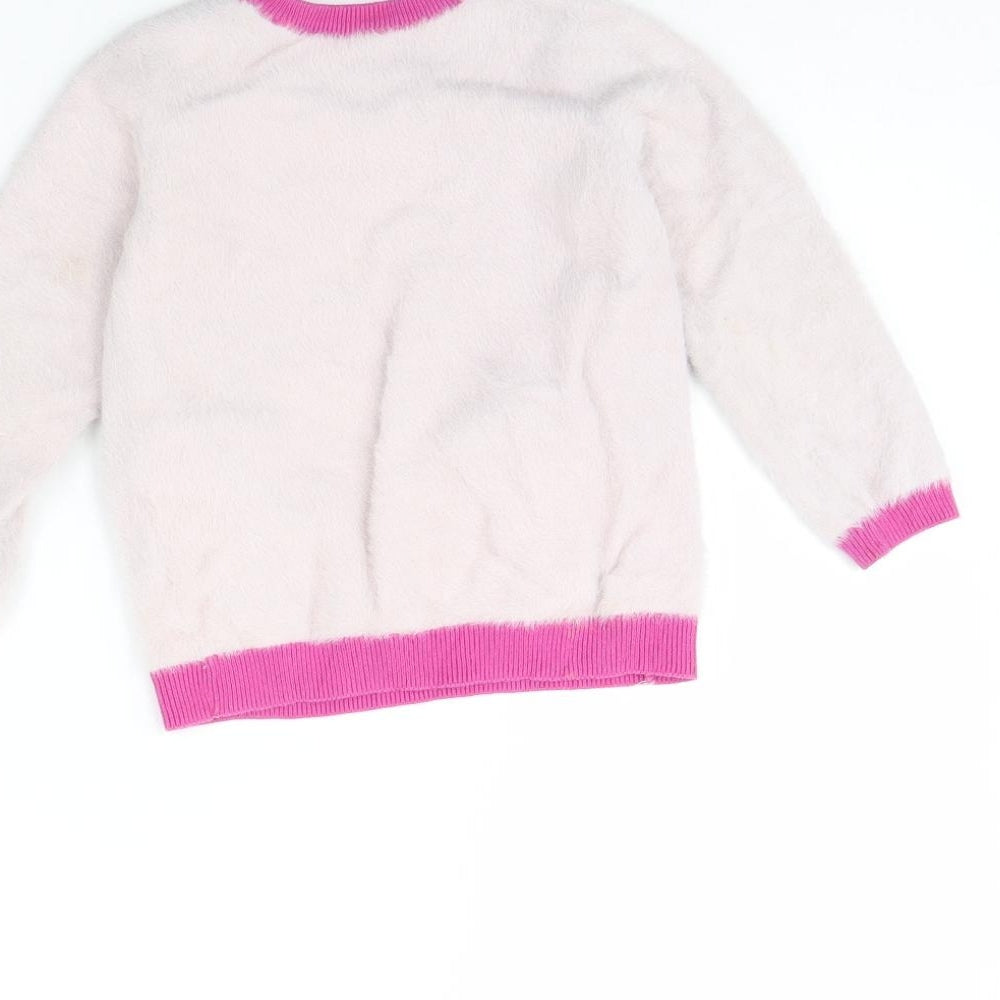 m&s Girls Pink   Pullover Jumper Size 2 Years