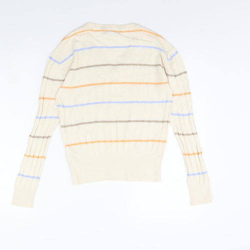 m&s Womens Beige Striped  Pullover Jumper Size S