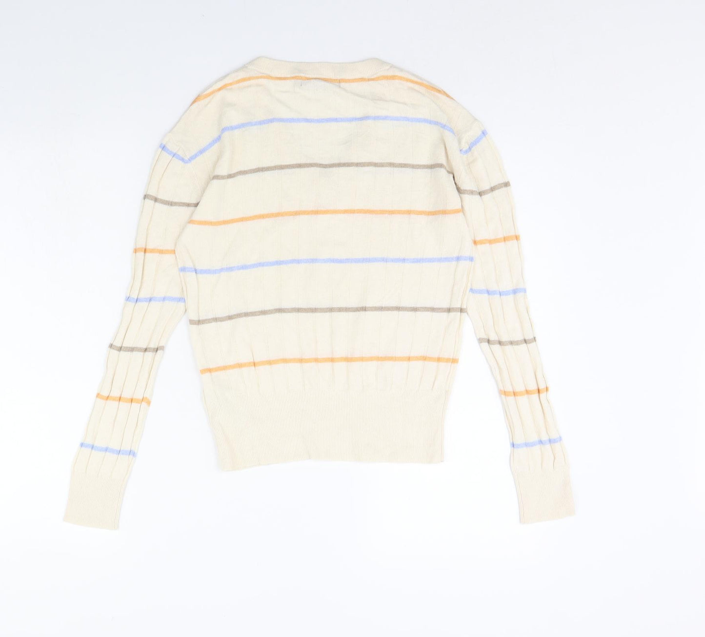m&s Womens Beige Striped  Pullover Jumper Size S