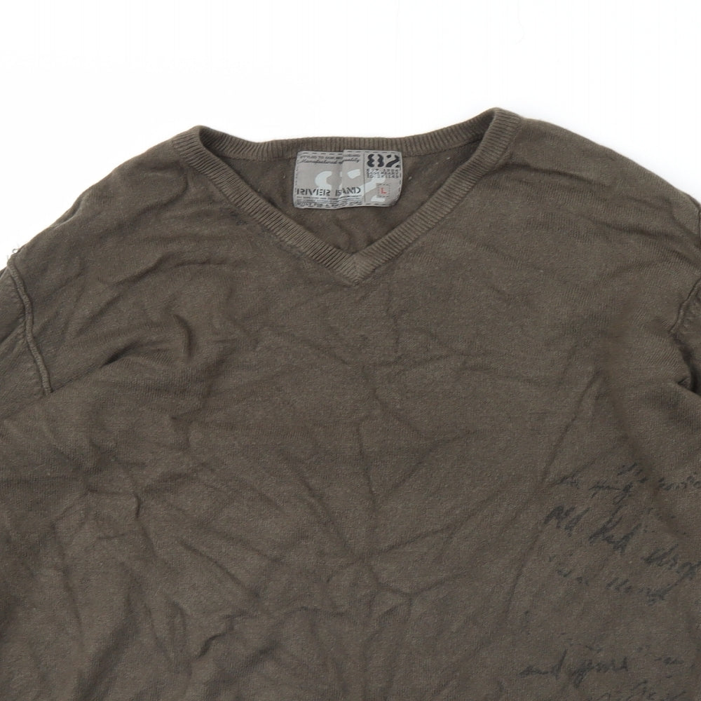 River Island Mens Green   Pullover Jumper Size L