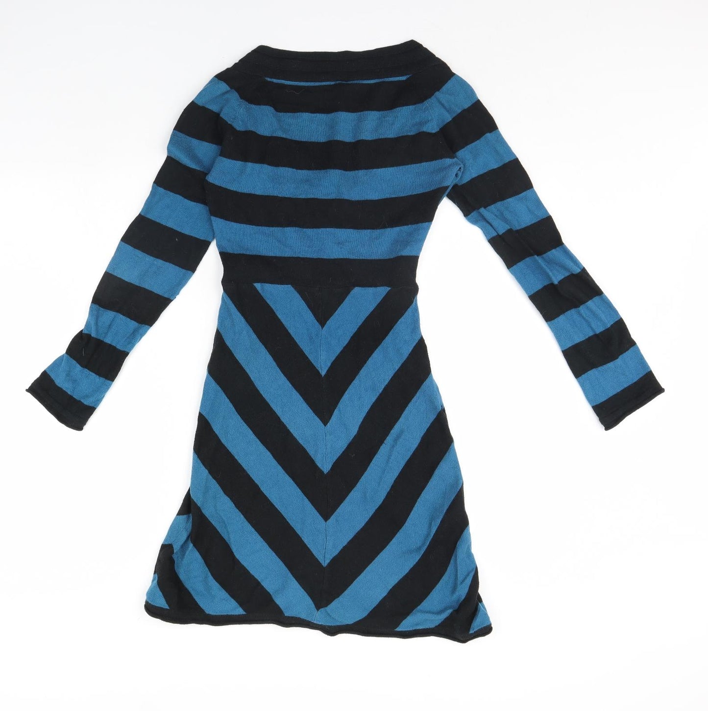 Cream Womens Blue Striped  Jumper Dress  Size S