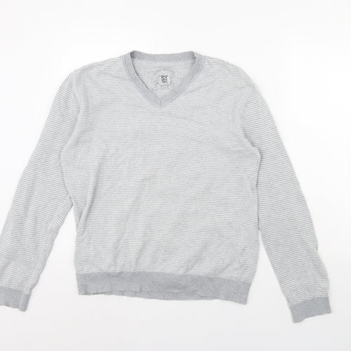 River Island Womens Grey Striped  Pullover Jumper Size M