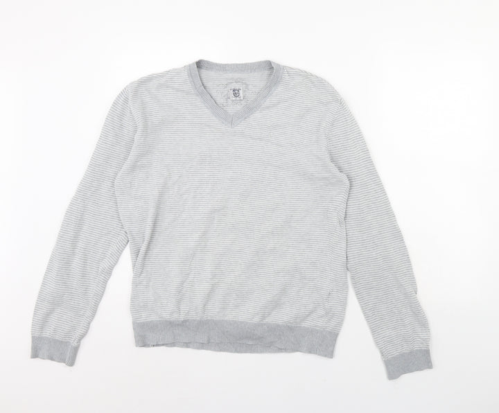 River Island Womens Grey Striped  Pullover Jumper Size M