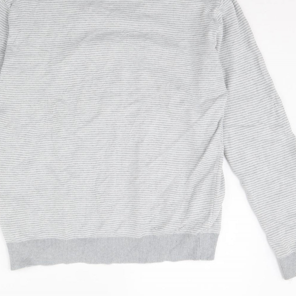 River Island Womens Grey Striped  Pullover Jumper Size M