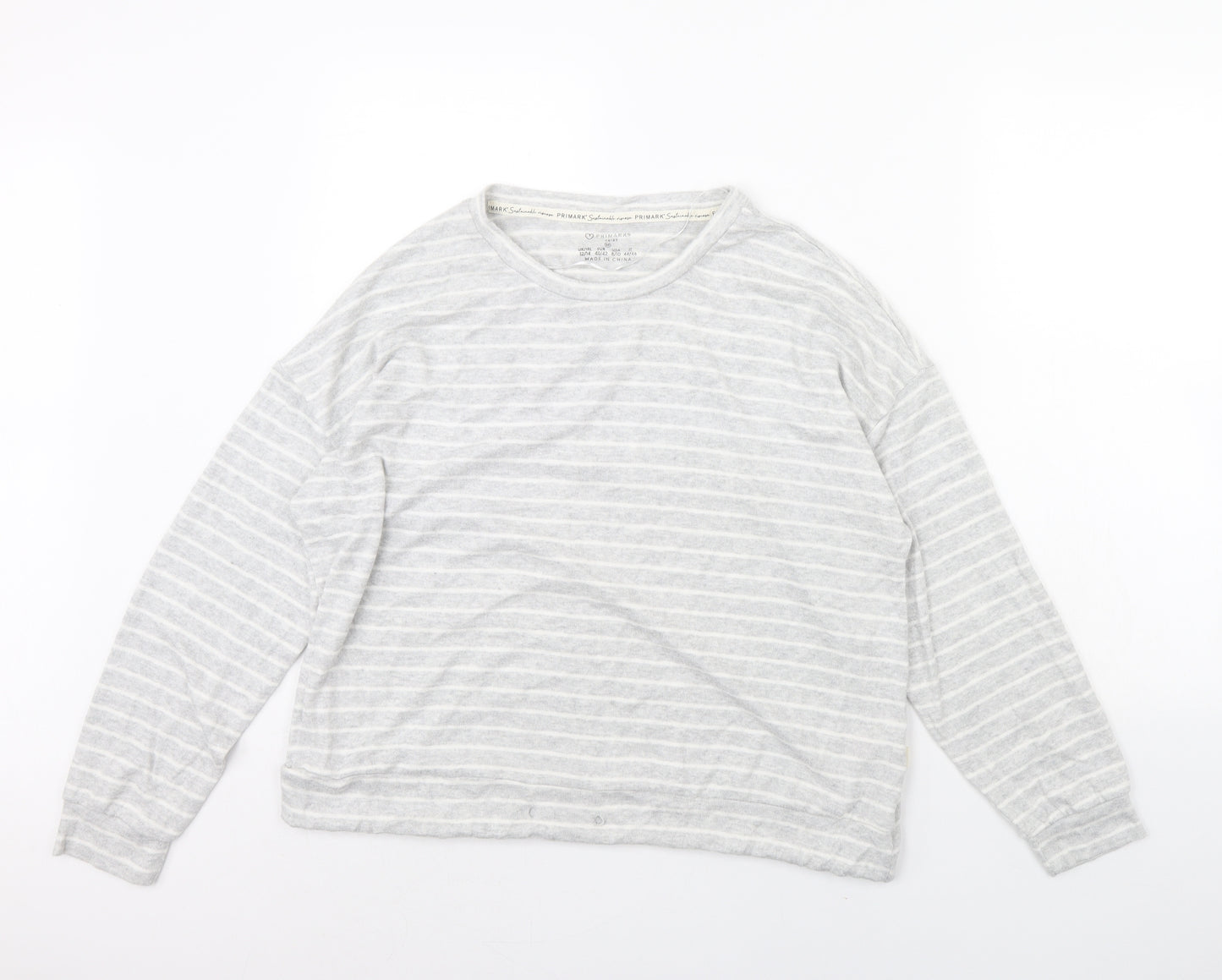 Primark Womens Grey Striped  Pullover Jumper Size 12