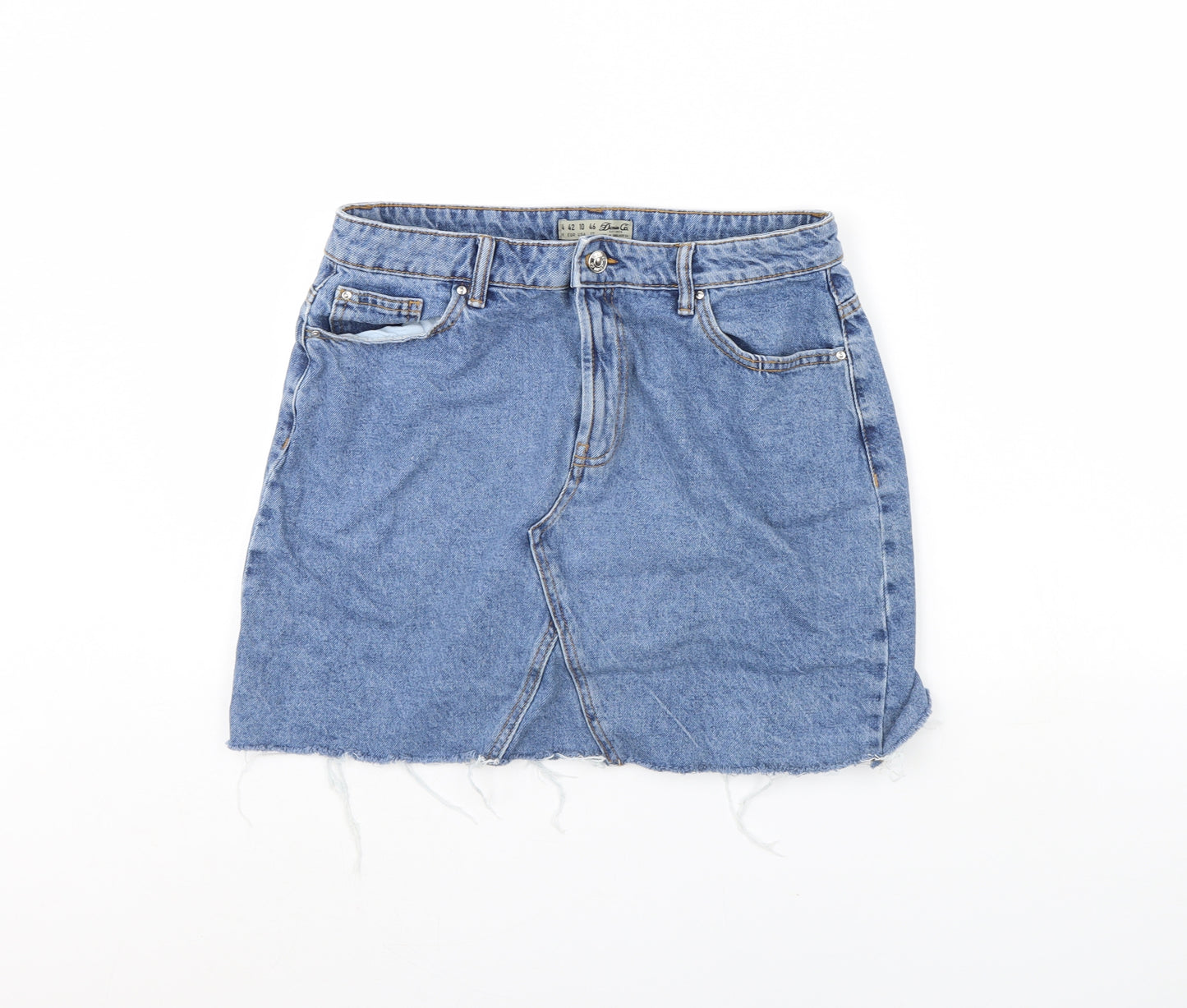 Denim & Co. Womens Blue  Denim Mini Skirt Size 14