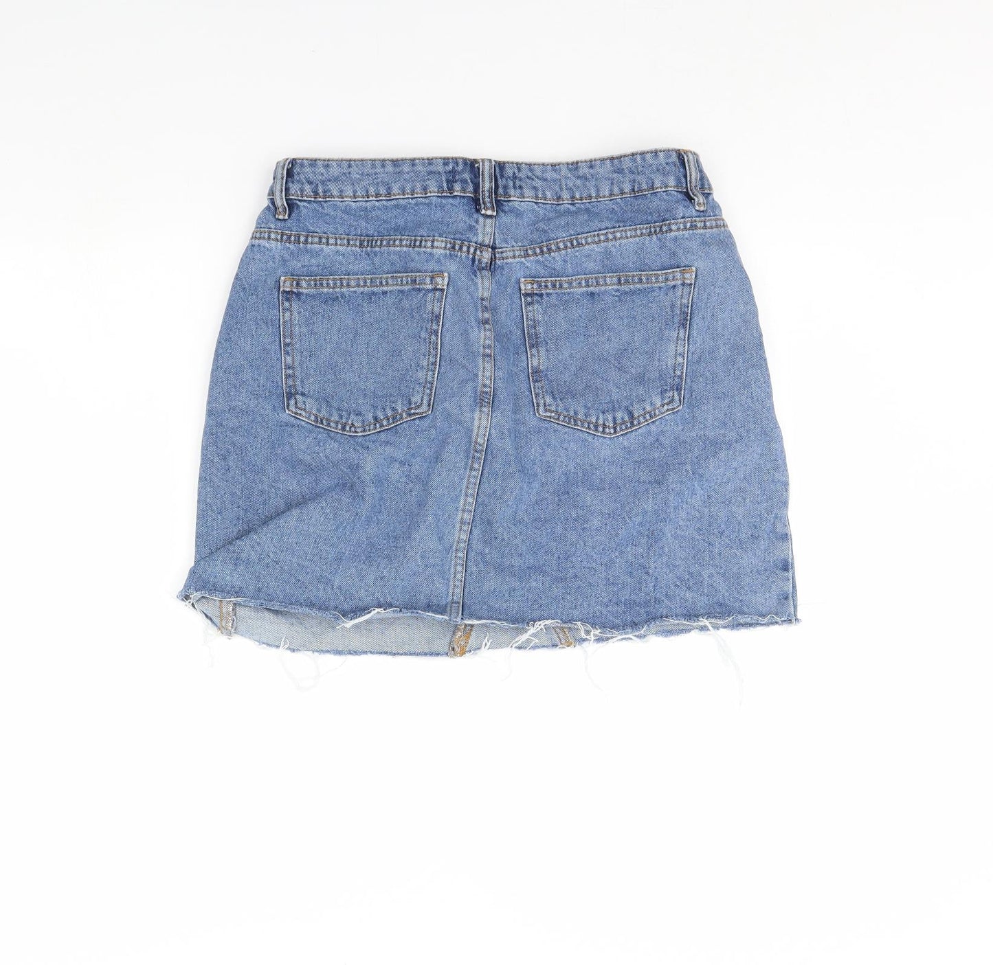 Denim & Co. Womens Blue  Denim Mini Skirt Size 14