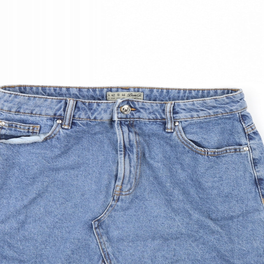 Denim & Co. Womens Blue  Denim Mini Skirt Size 14