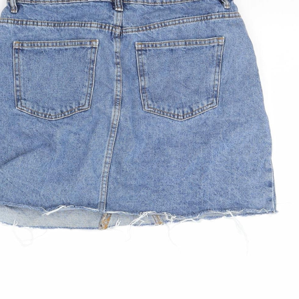 Denim & Co. Womens Blue  Denim Mini Skirt Size 14