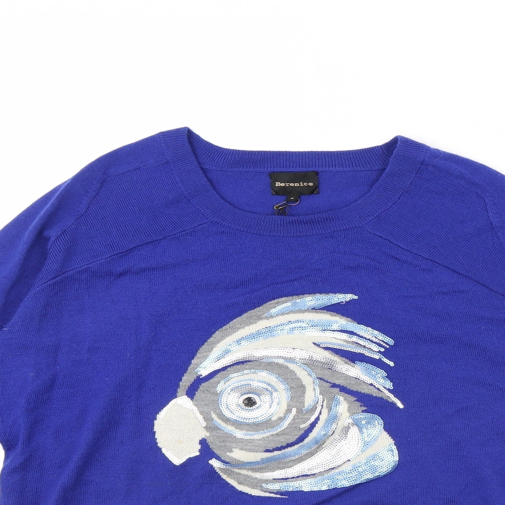 Berenice Womens Blue   Pullover Jumper Size S  - Parrot