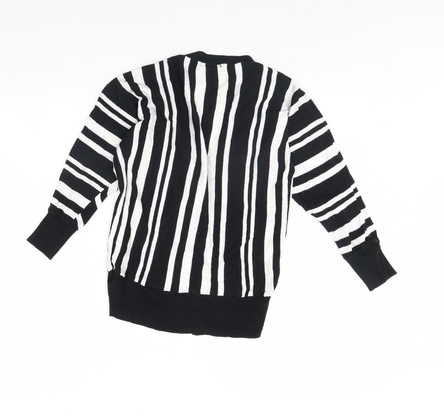 Jane Norman Womens Black Striped  Pullover Jumper Size 8