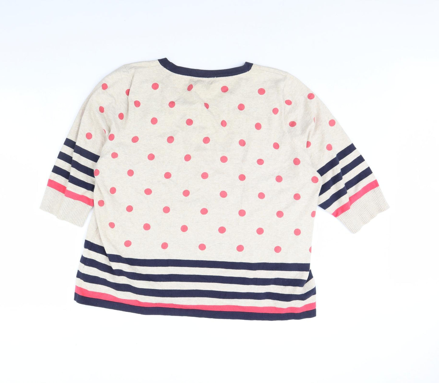 Per Una Womens Beige Polka Dot  Pullover Jumper Size 22