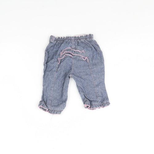 TU Girls Blue  Denim Capri Trousers Size 3-6 Months