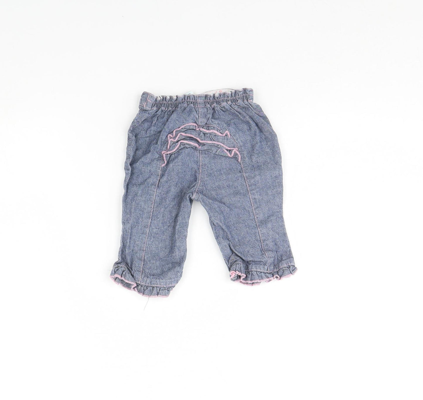 TU Girls Blue  Denim Capri Trousers Size 3-6 Months