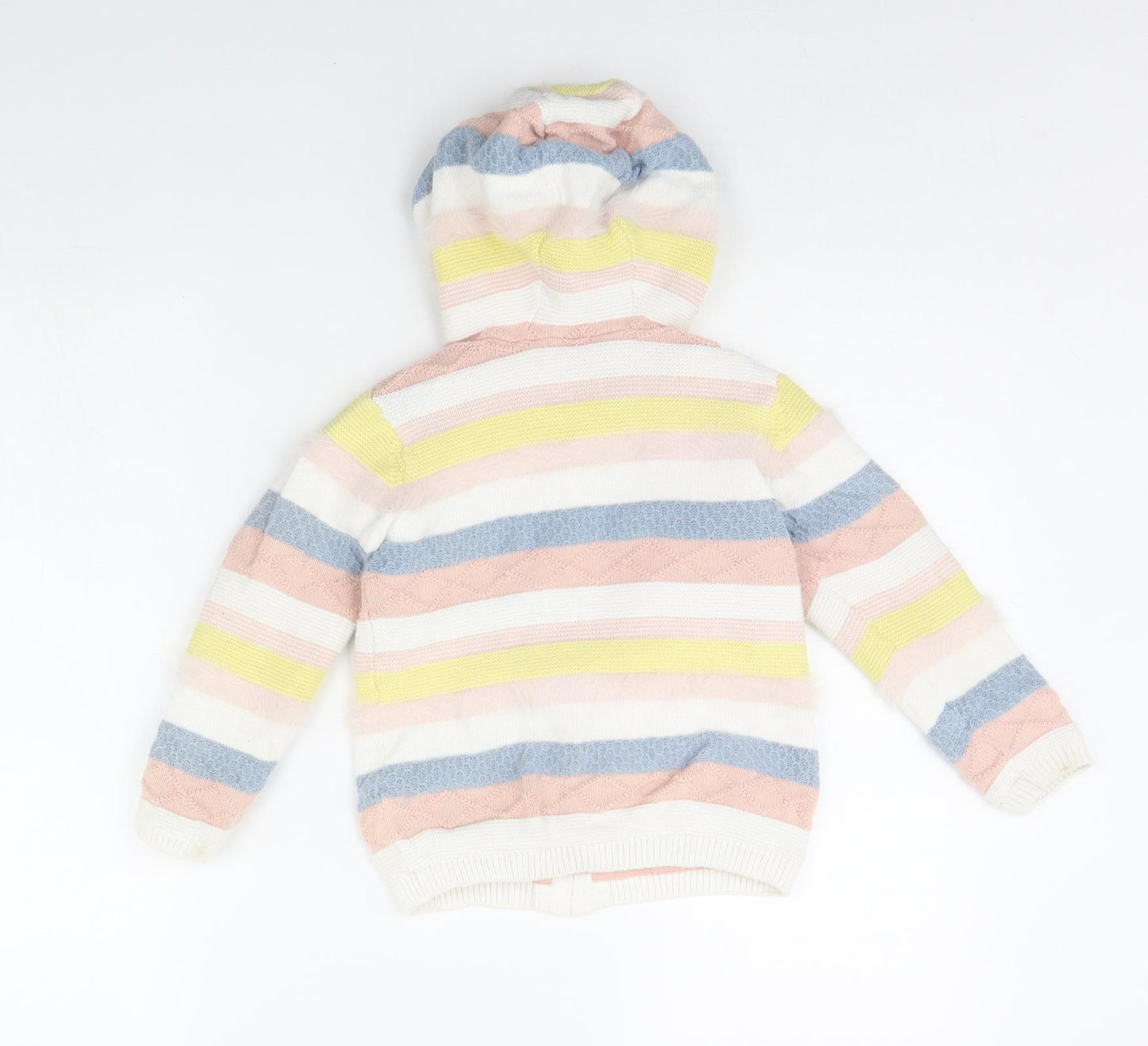 TU Girls Pink Striped  Jacket  Size 5 Years