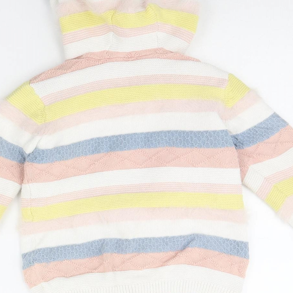 TU Girls Pink Striped  Jacket  Size 5 Years