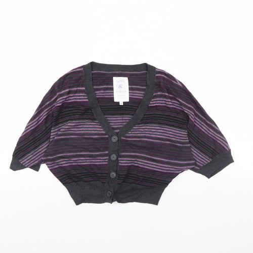 OPUS Womens Purple Striped  Cape Jumper Size 8