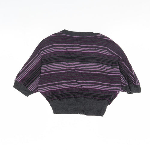 OPUS Womens Purple Striped  Cape Jumper Size 8