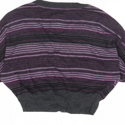 OPUS Womens Purple Striped  Cape Jumper Size 8