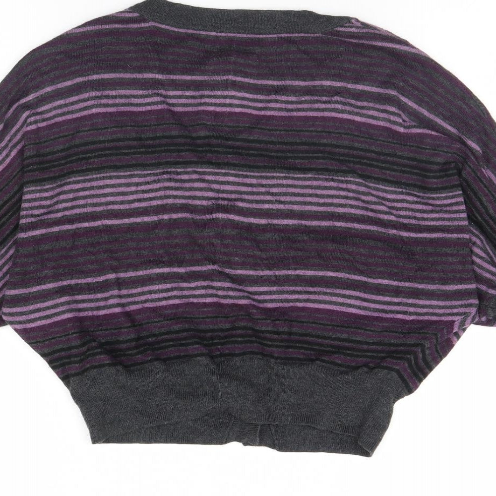 OPUS Womens Purple Striped  Cape Jumper Size 8