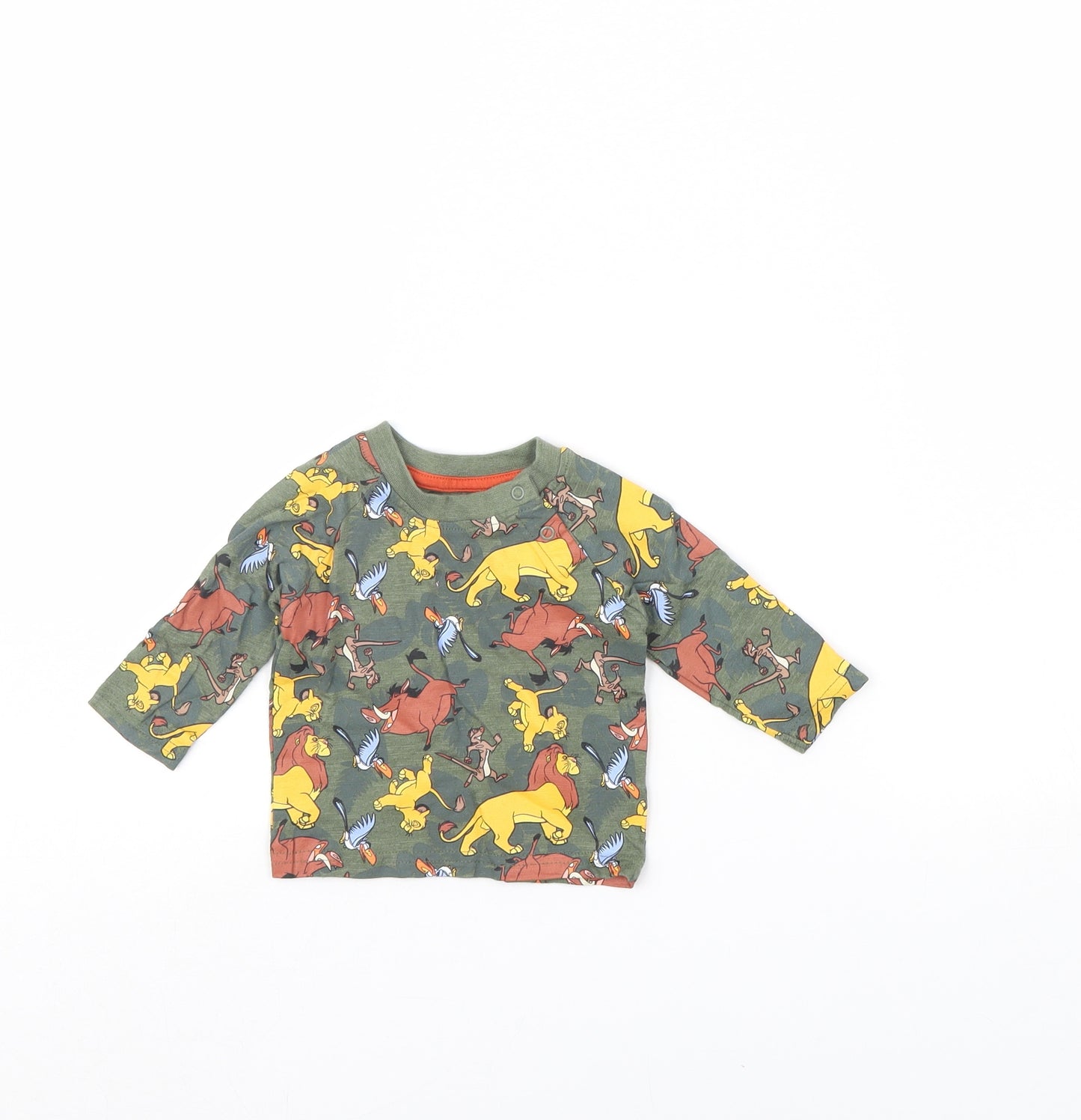 Primark Baby Green Spotted  Basic T-Shirt Size 0-3 Months  - Disney's lion king