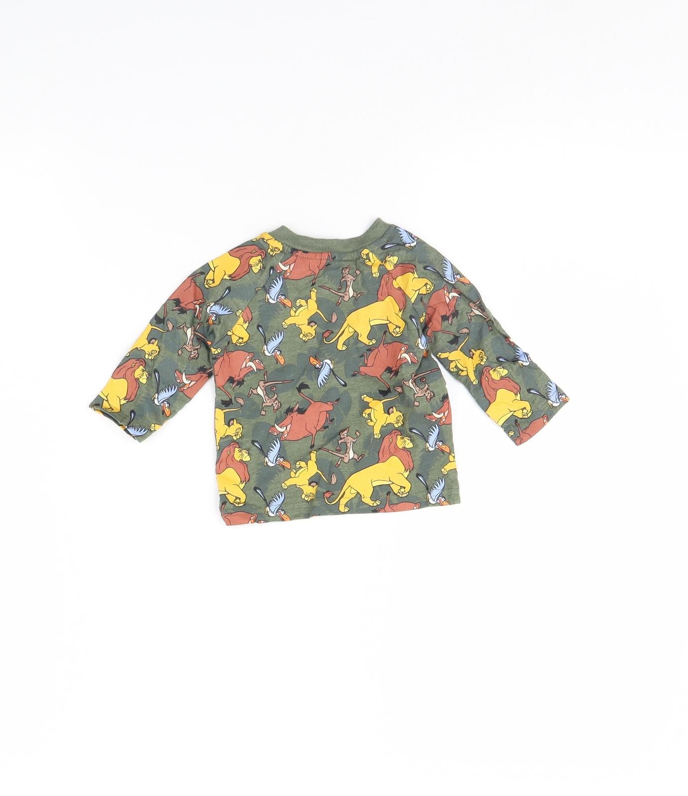 Primark Baby Green Spotted  Basic T-Shirt Size 0-3 Months  - Disney's lion king