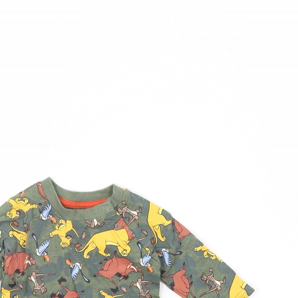 Primark Baby Green Spotted  Basic T-Shirt Size 0-3 Months  - Disney's lion king