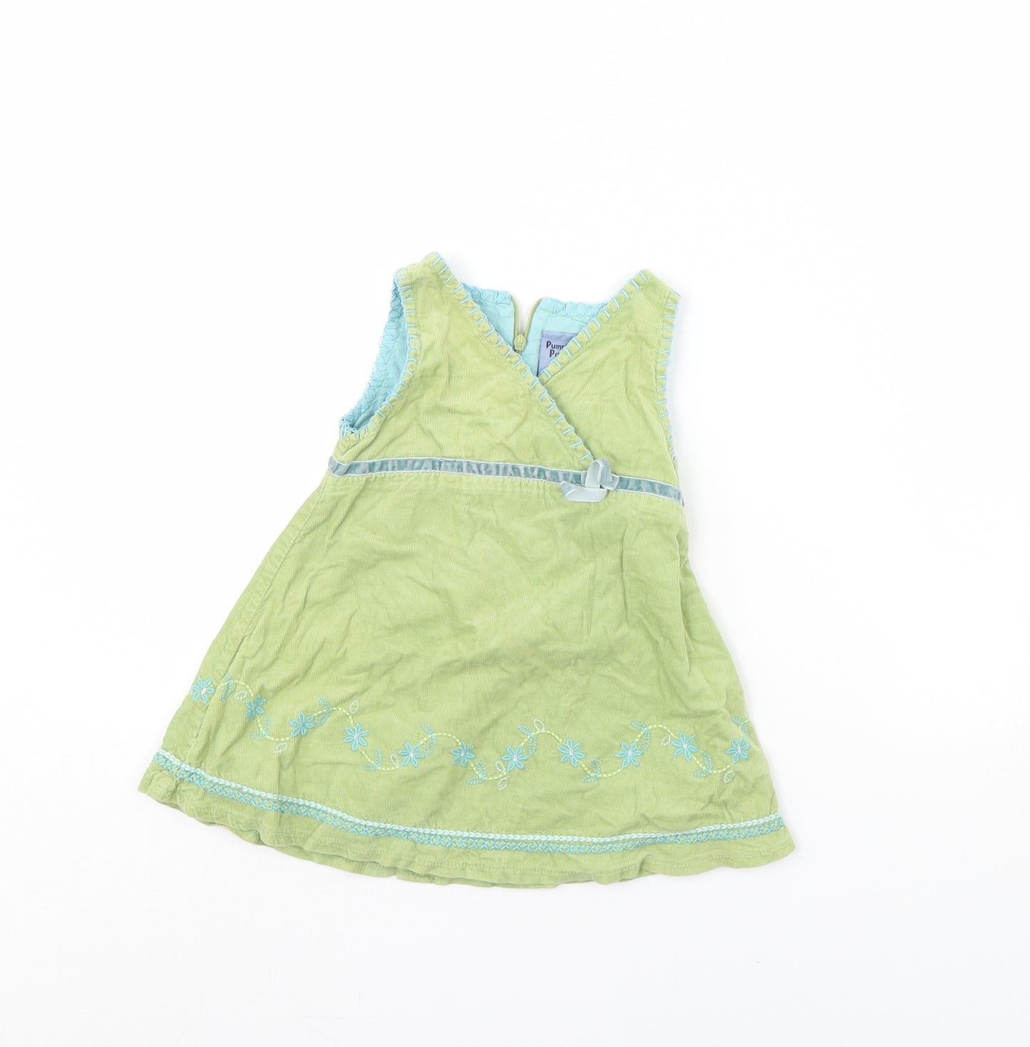 Pumpkin Patch Girls Green  Corduroy Fit & Flare  Size 12 Months