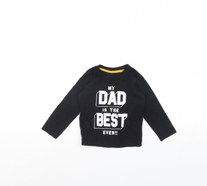 Rebel Baby Black   Basic T-Shirt Size 12 Months  - my dad is the best