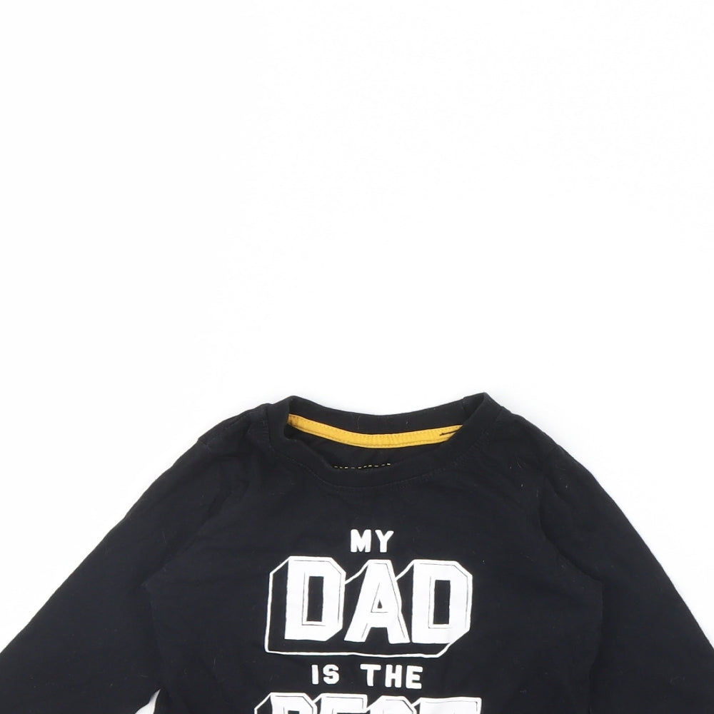 Rebel Baby Black   Basic T-Shirt Size 12 Months  - my dad is the best