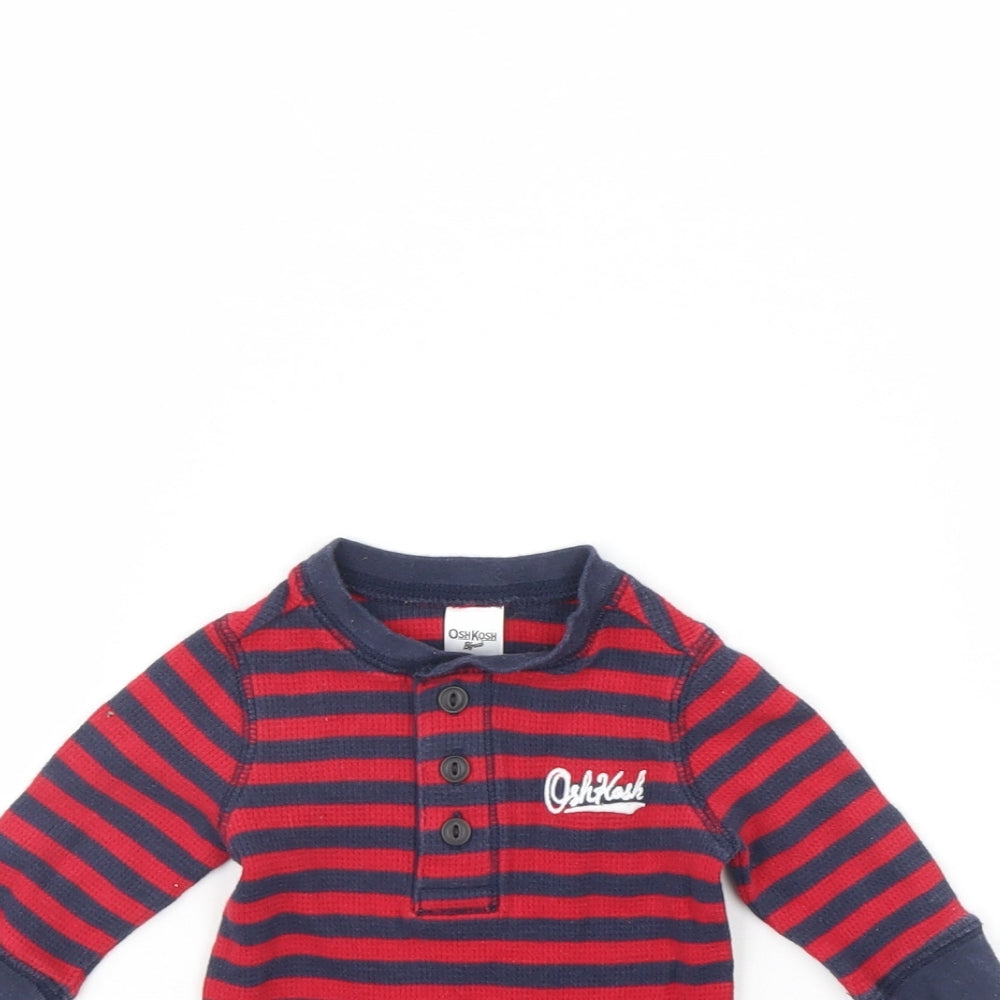Oshkosh Baby Red Striped  Babygrow One-Piece Size 0-3 Months