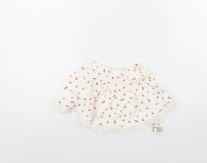 Mothercare Girls White Polka Dot Mini Skirt Size 6-9 Months