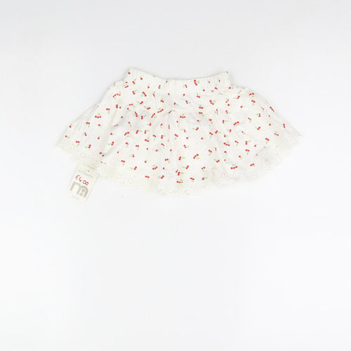 Mothercare Girls White Polka Dot  Mini Skirt Size 6-9 Months