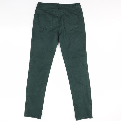 Preworn Womens Green  Denim Skinny Jeans Size 10 L30 in