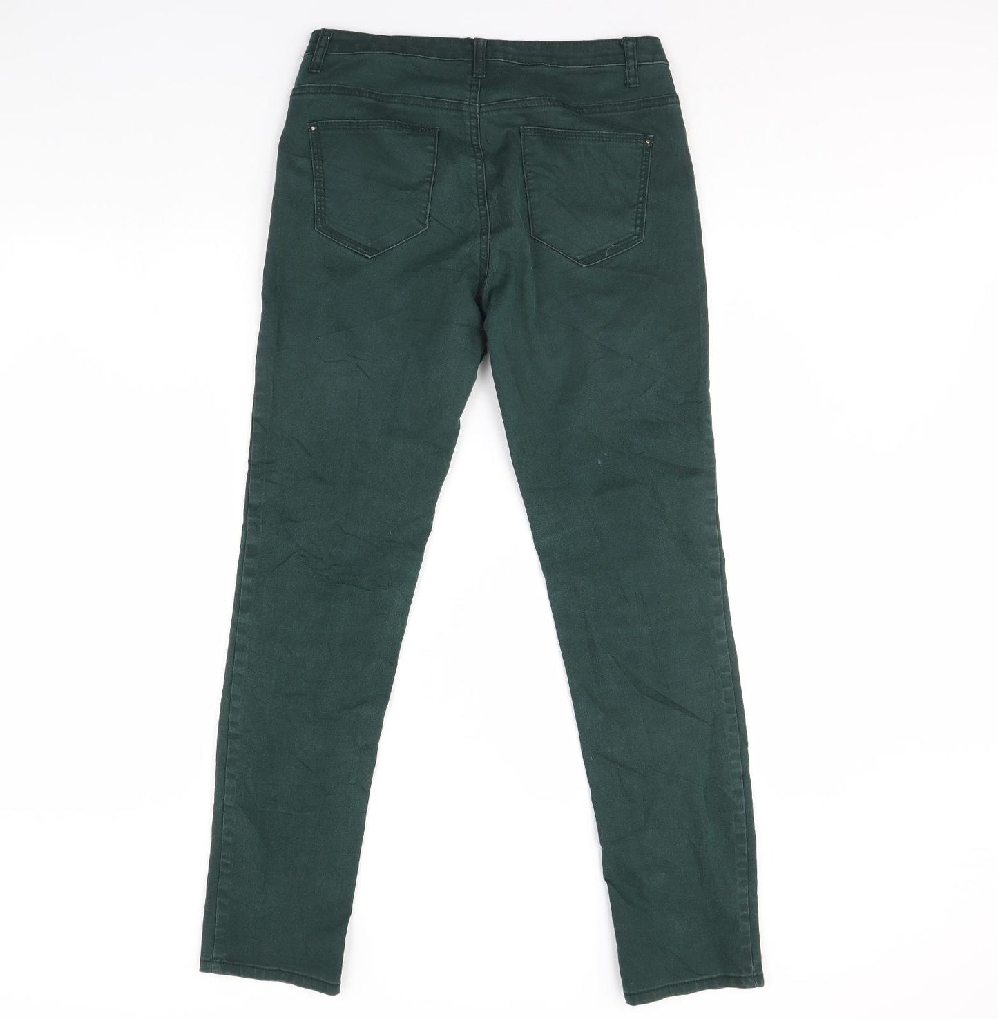 Preworn Womens Green  Denim Skinny Jeans Size 10 L30 in