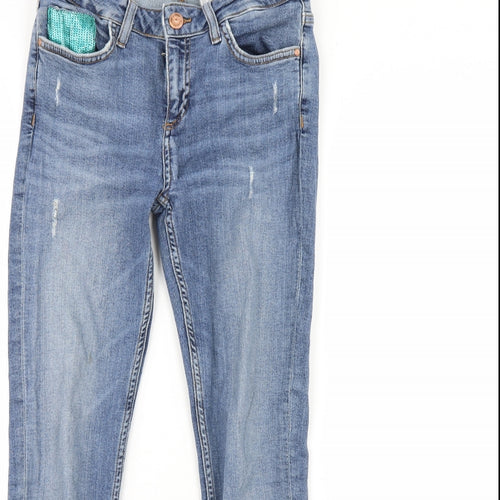 Zara Womens Blue  Denim Skinny Jeans Size 8 L29 in